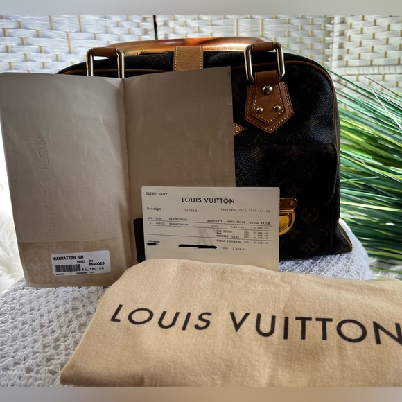 Louis Vuitton Monogram Manhattan GM Tote|Satchel, Canvas|Vachetta|Leather - Picture 3 of 16